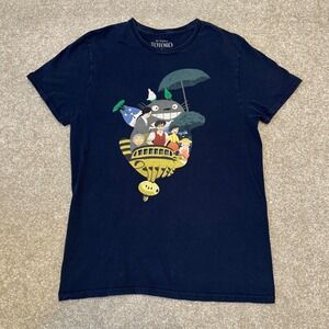 My Neighbor Totoro Catbus Anime Graphic Tee Navy Blue Womens size Medium